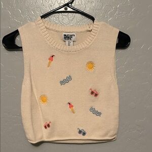 Elegant Earth Cream Embroidered Women's Sweater